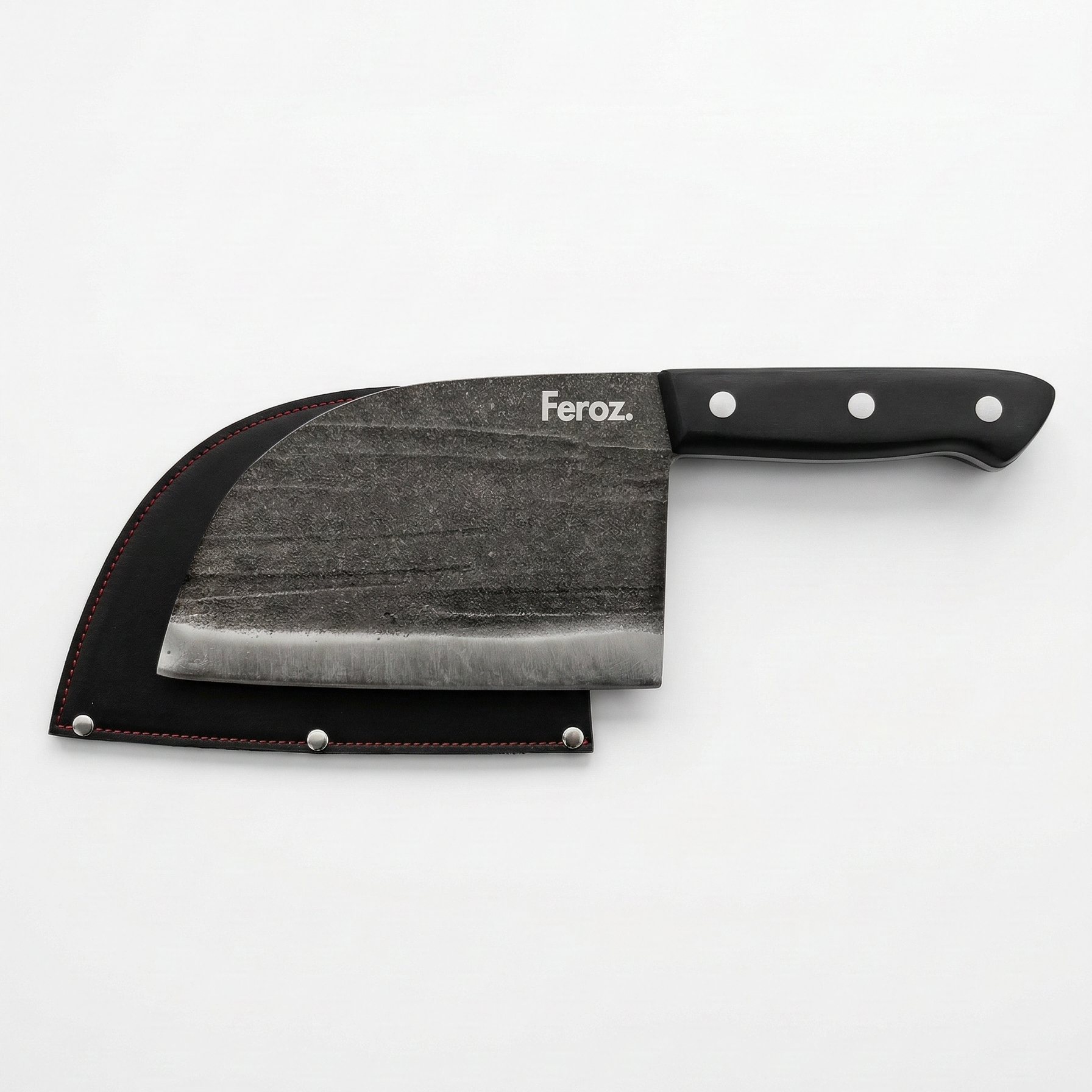 Cuchillo Parrillero Serbian Hualle Feroz + Funda de Cuero Negra