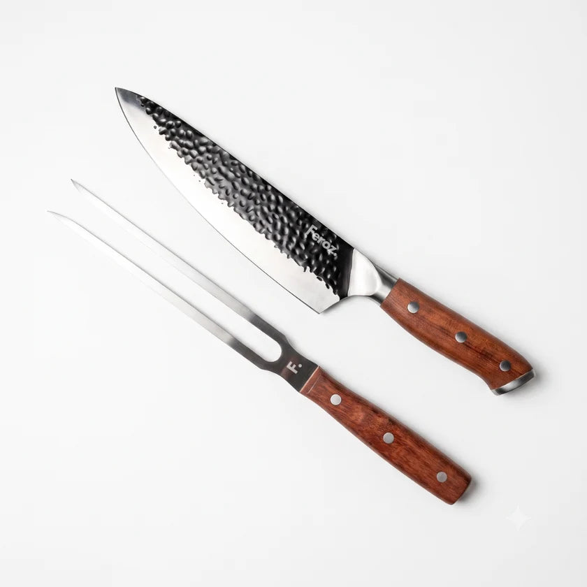 Set Parrillero Cuchillo y Pincho Iron Feroz